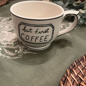 Anthropologie: Molly Hatch “But First Coffee” ceramic Mug